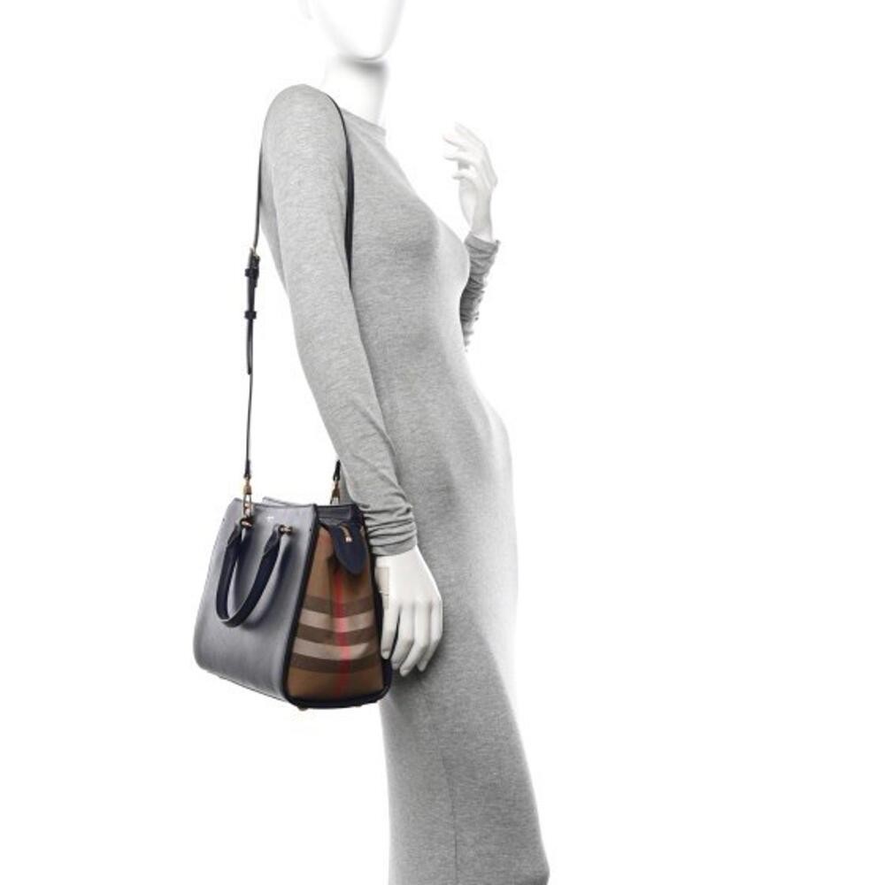 BNWT Burberry Small Banwell House Check Leather Shoulder Bag Blue! - Picture 2 of 9